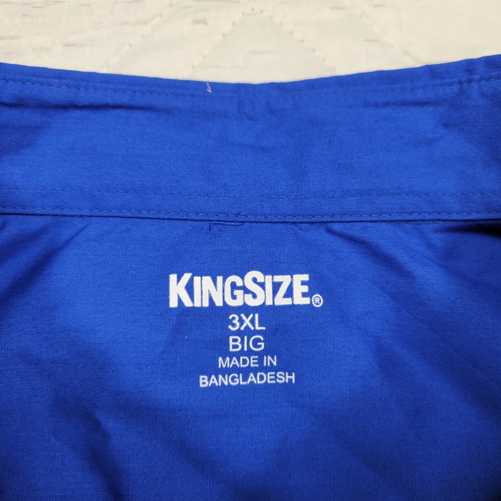 KingSize blue short sleeve dress / casual shirt men's‎ 3XL Big - Picture 3 of 4